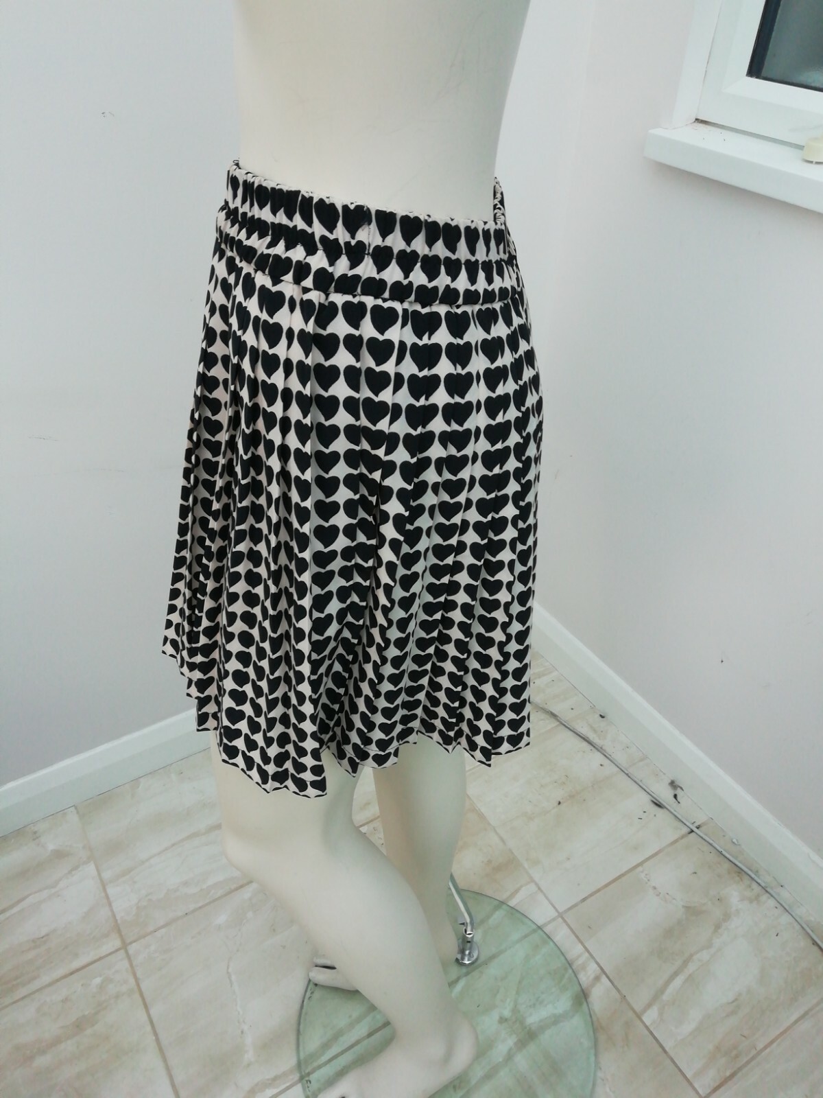 Zara Basic Heart Pattern Pleated Elasticated Wais… - image 2