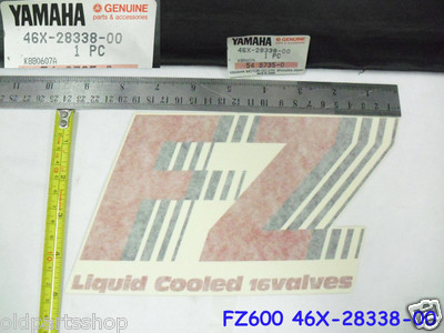 Yamaha FZ600 Cowling Fairing Decal NOS Liquid Cooled 16 valves 46X-28338-00 FZ