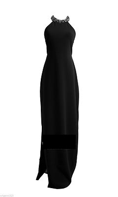 BCBG MAXAZRIA VIVIANE BEADED HALTER BLACK WHITE DRESS SIZE 12 | eBay