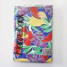 Vintage 90s Colorful Fruit Vinyl Flannelback Tablecloth 52” x 70” NOS NEW