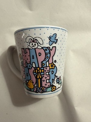 Happy Easter Coffee Tea Mug Whimsical Easter Bunny 