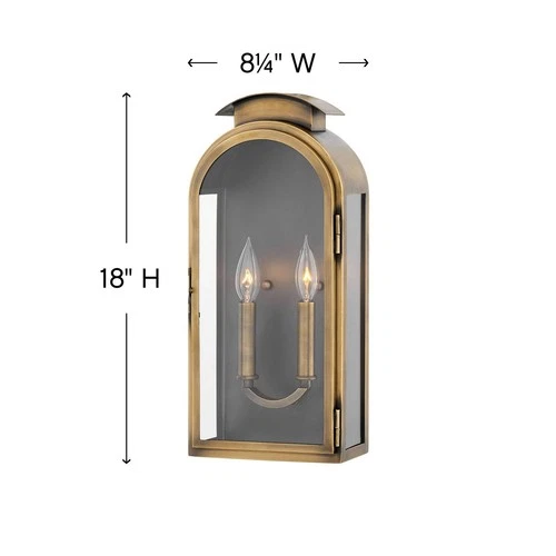 Hinkley Rowley 18"H Light Antique Brass Outdoor Wall Light - Picture 5 of 10