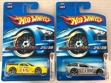 Hot Wheels CORVETTE C6R - 2006 Color Variation Lot - Yellow  Silver 025