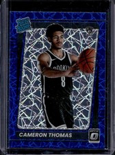 2021-22 Panini Donruss Optic Cameron Thomas Blue Velocity Prizm RC #153 Nets