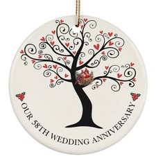 Cardinal Couple Love 58 Years Ornament 58th Wedding Anniversary Christmas Gift