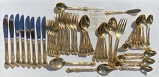 Vintage Home Concepts Gold Plated Stainless 49pc Knife Fork Spoon Flatware Set