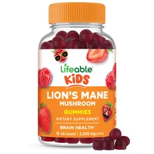 Lifeable Kids Lions Mane Gummies - Great tasting - 60 Count