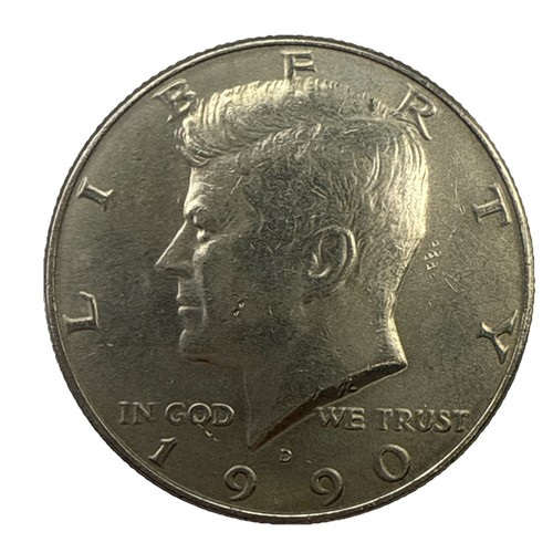 Moneda de 50 centavos de medio dólar Kennedy de Estados Unidos 1990-D