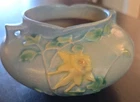 Vintage Roseville Pottery Columbine pattern vase with handle 655-3" - circa 1941