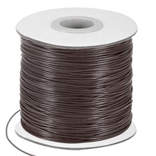 175 Yards 0.8mm Waxed Polyester Cord with Spool for Jewelry Making, Dark Brown