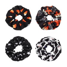 Halloween Pumpkin Hair Scrunchies Spooky Elastics Ponytail Holder Hair Ties f...