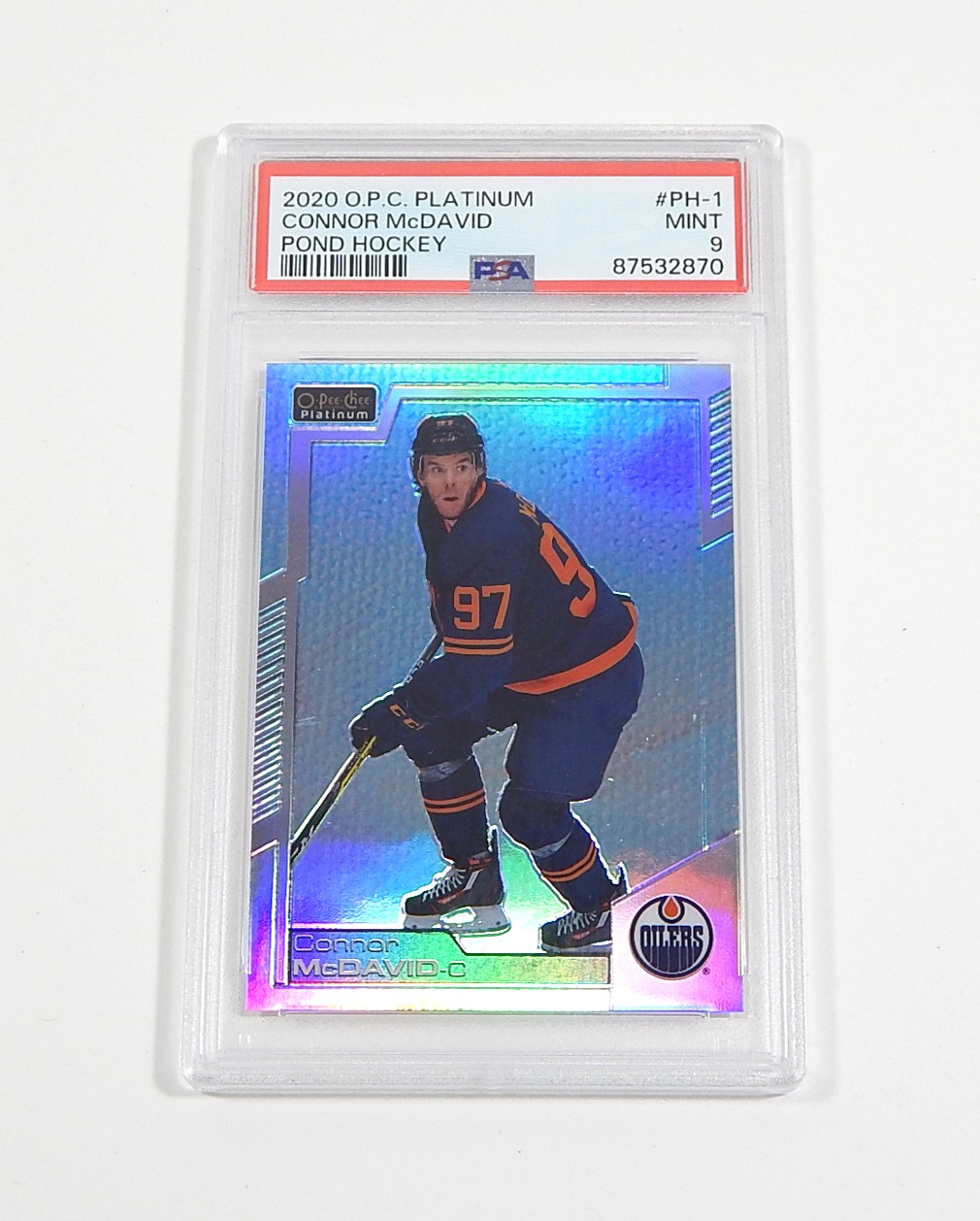 2020-21 OPC O-Pee-Chee Platinum Pond Hockey Connor McDavid #PH-1 PSA 9