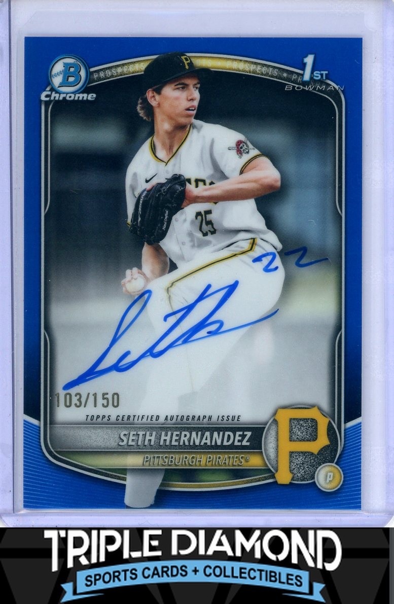 2025 Bowman Draft Chrome 1st Seth Hernandez Auto Blue Refractor #103/150 Y985