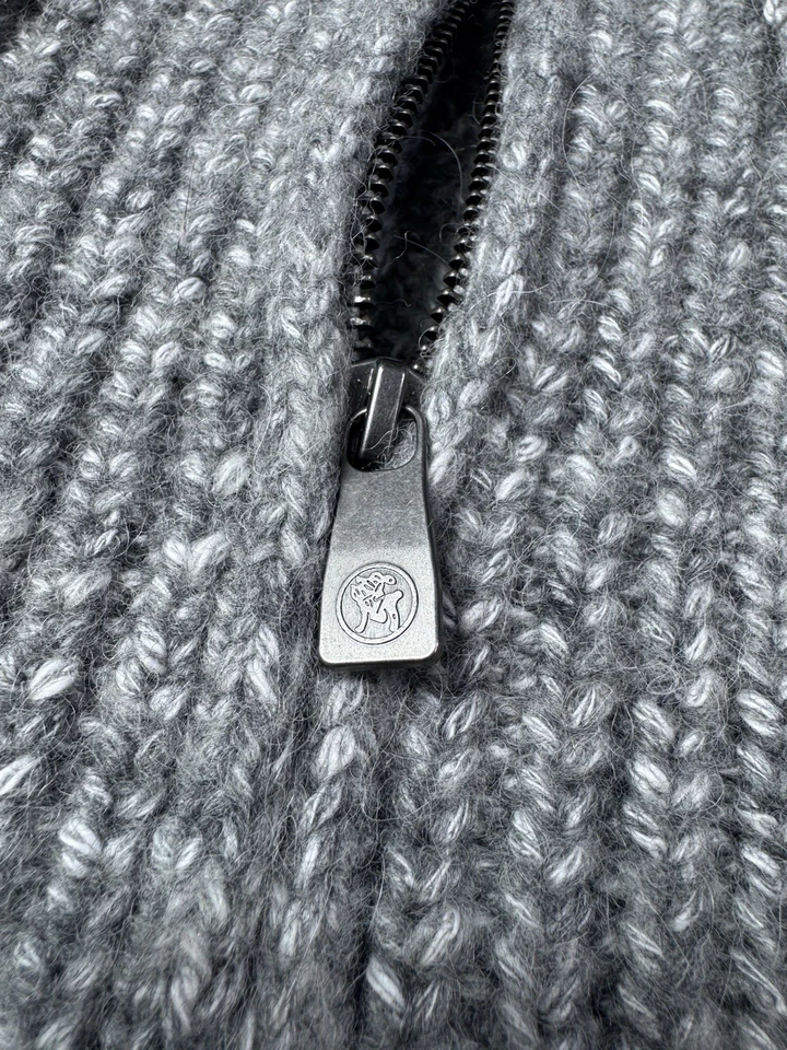 Cárdigan suéter Hart Schaffner Marx gris con capucha cremallera para hombre M mezcla de lana alpaca Foto 4 de 4