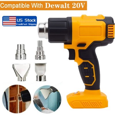 350W Cordless Heat Gun 4 Nozzles For Dewalt 20V Battery Electric Heat Gun 752°F