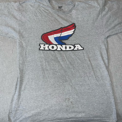 #ad #ad Honda T Shirt Mens Large Gray Big Logo Honda Promotional Car Automobile $12.75