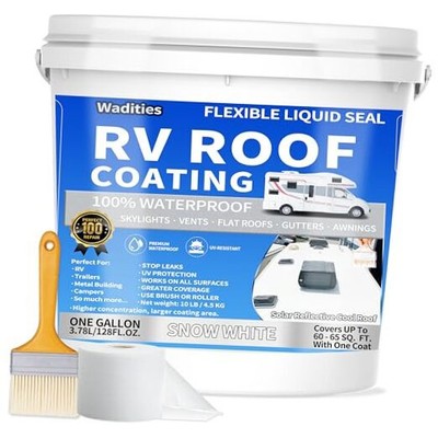 RV Roof Coating White,  Waterproof Solar Reflective Sealant, Flexible RV Roof 