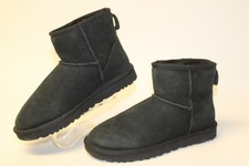 UGG Black Suede Shearling Womens Size 8 39 Classic Mini II Warm Boots 1016222