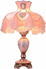 Victorian Pink Table Lamp with Button Switch - Elegant Desk  Bedside Lighting