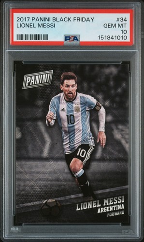 Lionel Messi 2017 Panini Black Friday #34 PSA 10 Gem Mint Argentina POP 2- GOAT