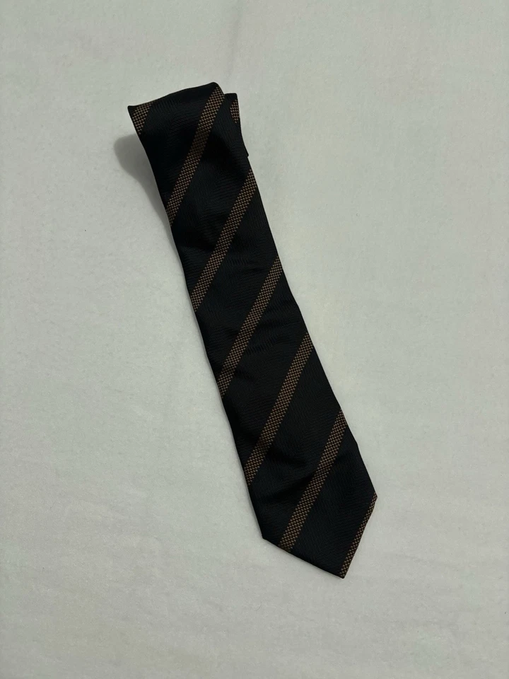 "Corbata de lujo 100 % seda para hombre Stefano Ricci rayas negras marrones 65""" Foto 2 de 4