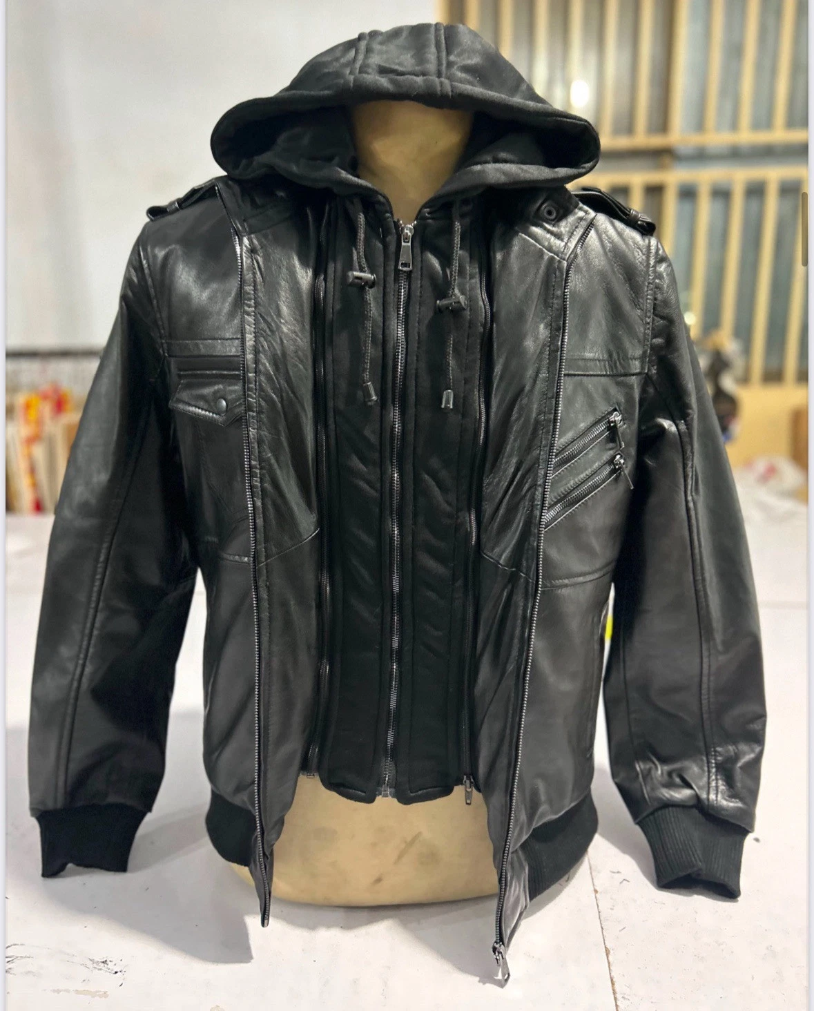 Real Leather Fashion Is Here.Premium Sheep Leather Jacket With Removable Tie.