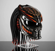 CHOPPER MOTORRADHELM CUSTOM PREDATOR ORANGE FIRE ( DOT & ECE ZERTIFIZIERT)