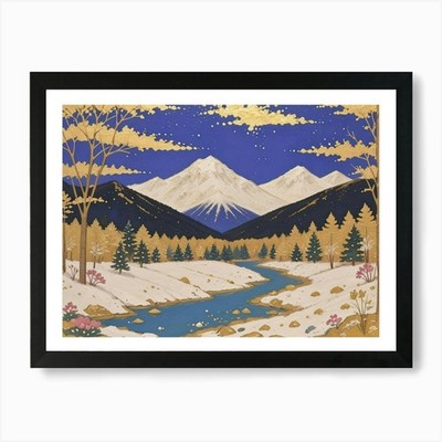 Cold Beauty: A Winter Landscape 2 A Framed Wall Art Poster Canvas Print Picture
