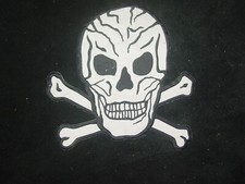 Skull  Crossbones Patch ,Vest embroidered iron on patch Large 9"X9"