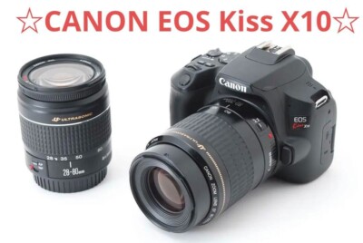 Canon EOS Kiss X10 DSLR Camera Standard Telephoto Lens Double
