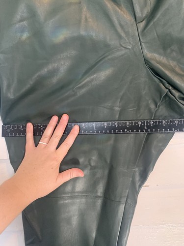NWT Eloquii Green Faux Leather Slim Fit Pants Size 24 V - Picture 6 of 12