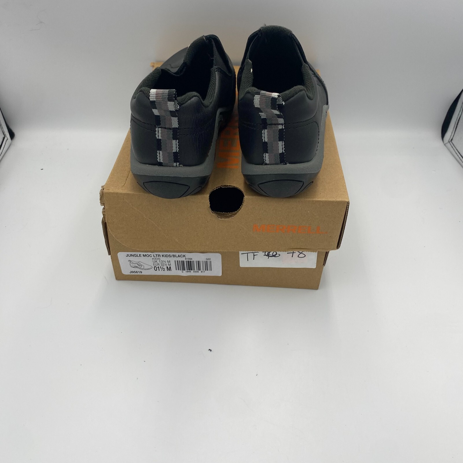 Mocassini mocassini slip on Big Kids 1 5 M Merrell Jungle Moc in pelle nera J95619