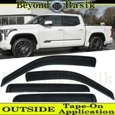 For 2022 23 2025 Toyota Tundra CrewMax SMOKE Door Window Vent Visors Rain Guards