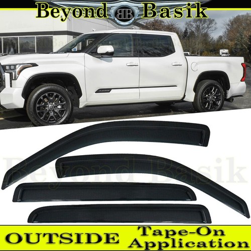 Ikon Motorsports Compatible With 05-20 Nissan Frontier D40 Window Visor Acrylic Vent Windshield Deflector Rain Guard 2pc Set Outside Mount 2005 2006 2007