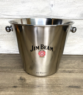 Ice Bucket, Stainless Steel Jim Beam Advertising Beer Wine Chilling Bucket
