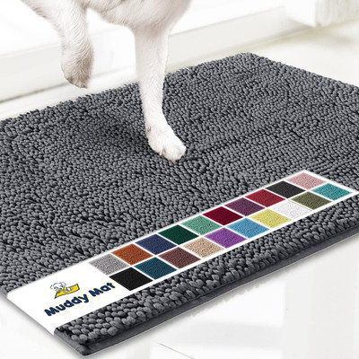   Shown on TV   Super Absorbent Microfiber Dog Door Mat for Muddy Paws, Non-Slip