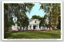 1930s NATCHEZ MISS WINDY HILL MANOR AARON BURR CAPTURE LINEN POSTCARD P6187