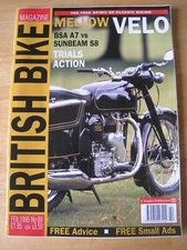 BRITISH BIKE FEB 1995 MELLOW VELO BSA A7 V SUNBEAM S8 TRIALS ACTION