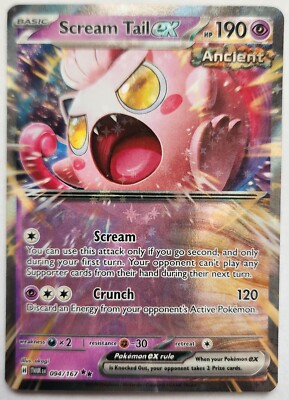 Pokemon Trading Card TCG Scream Tail EX Art Holo Ancient 094/167 Nintendo  2024 | eBay