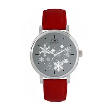 Toff London TLWS-47301 Ladies Christmas Grey Snowflake Watch