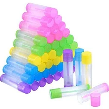 eBoot 50 Pieces Lip Balm Empty Container Clear Tubes with Twist Bottom and Top