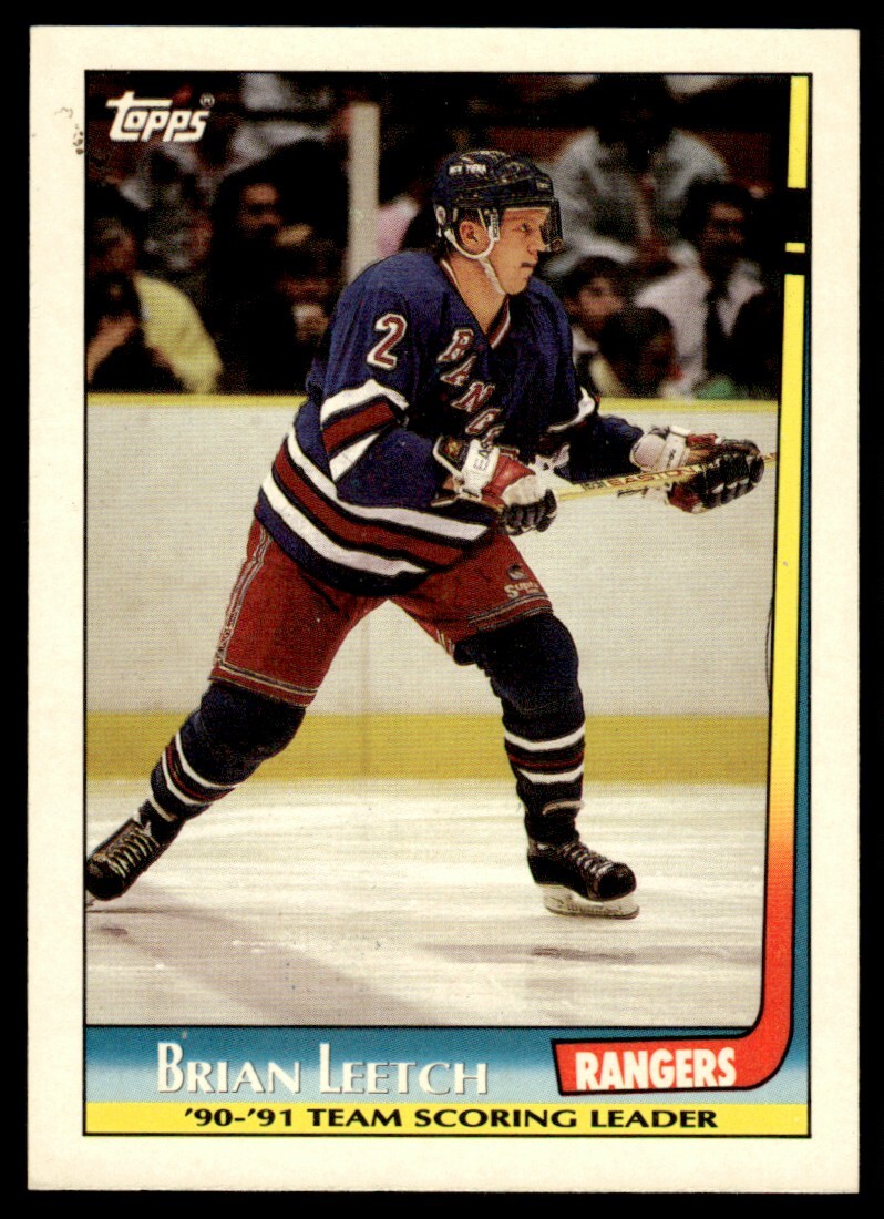 1991-92 Topps Team Scoring Leader #4 Brian Leetch New York Rangers
