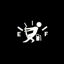Fuel Gauge Empty Gas Stickman Funny Decal