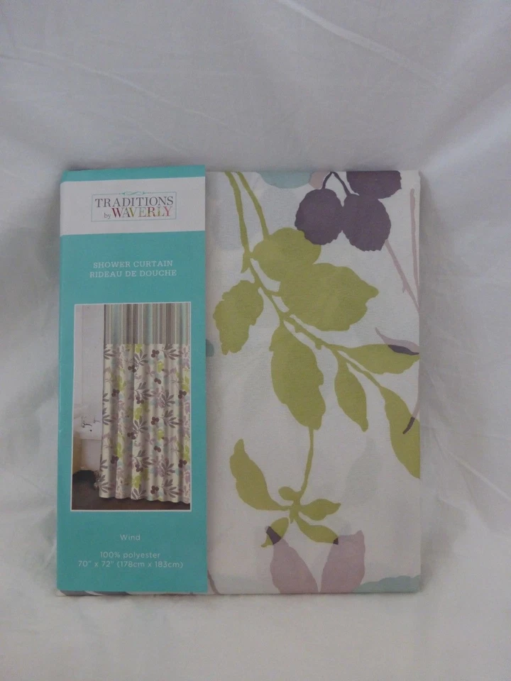 Traditions by Waverly Wind Fabric Shower Curtain 70" x 72" NIP - Image 2 of 4