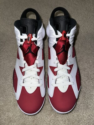 Nike Air Jordan 6 VI Retro Carmine 384664-160 White Red Black Size