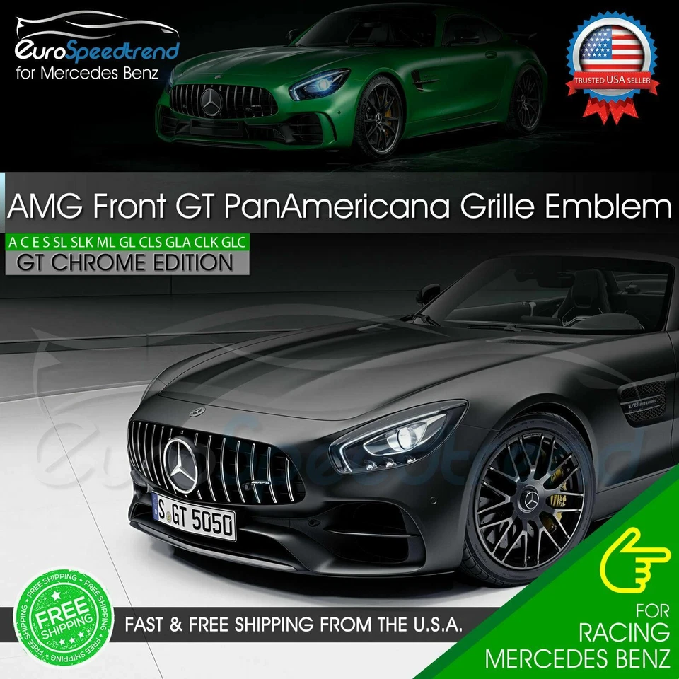 AMG Emblema GT PanAmericana Parrilla Delantera Cromo Insignia Mercedes Benz C43 E43 GL63 Foto 4 de 4