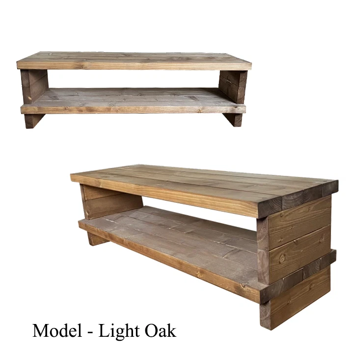 Rustic Wooden Tv Stand/ Chunky Solid Wood/ TV Cabinet/ Fully Assembled - Image 4 of 4