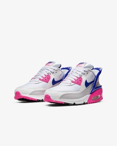 NIKE AIR MAX 90 FLYEASE (GS) WHITE/CONCORD-PINK GLOW [CV0526 105] US SZ 7Y  | eBay