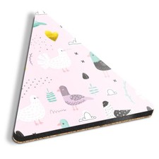 Triangle MDF Coaster Pigeon Pattern Fantail Racing Wood Birds #170713