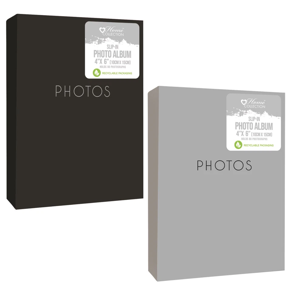 Argent ou Noir Housse Album Photo 2 Tailles 10.2cm x 15.2cm Slip En Adhésif Mémo - Photo 3/3